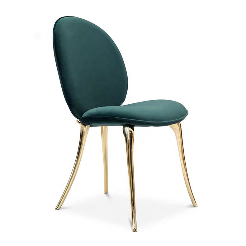 Luxury Style Upholstered Solid Back Armless Dining Chair for Dining Room