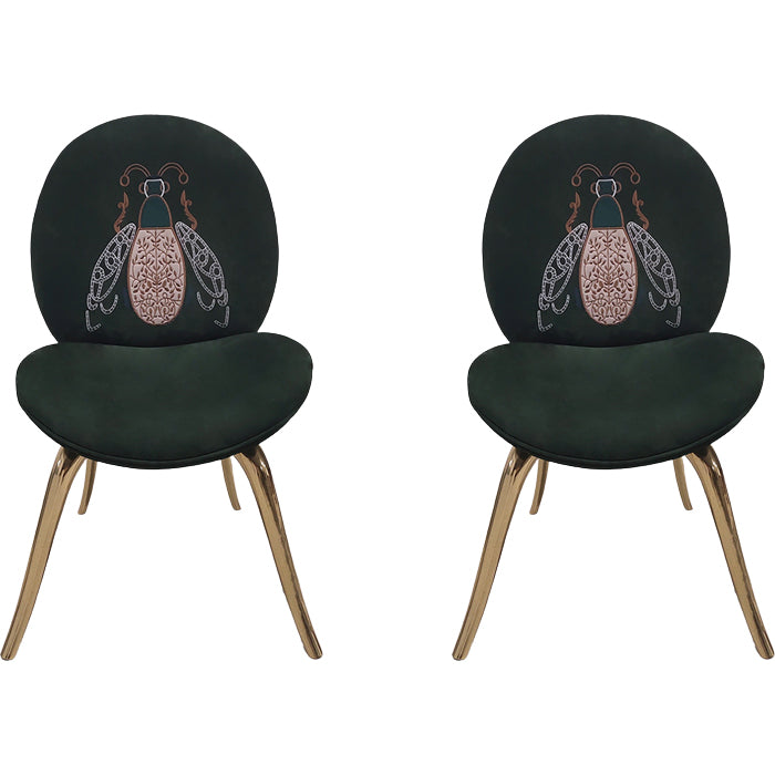 Luxury Style Upholstered Solid Back Armless Dining Chair for Dining Room