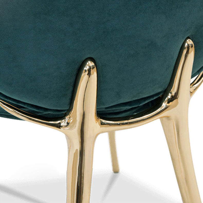Luxury Style Upholstered Solid Back Armless Dining Chair for Dining Room