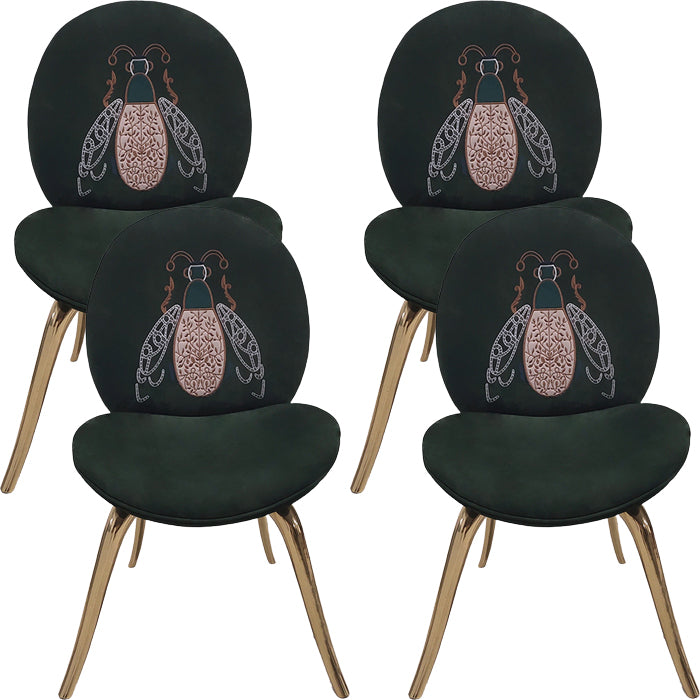 Luxury Style Upholstered Solid Back Armless Dining Chair for Dining Room
