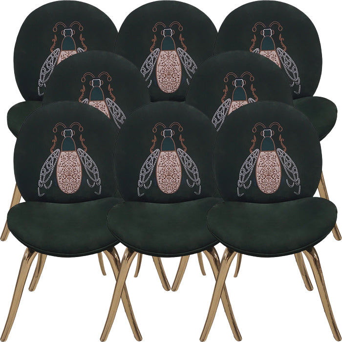 Luxury Style Upholstered Solid Back Armless Dining Chair for Dining Room