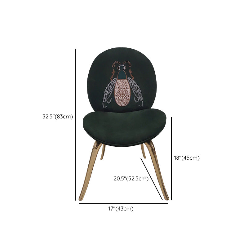 Luxury Style Upholstered Solid Back Armless Dining Chair for Dining Room