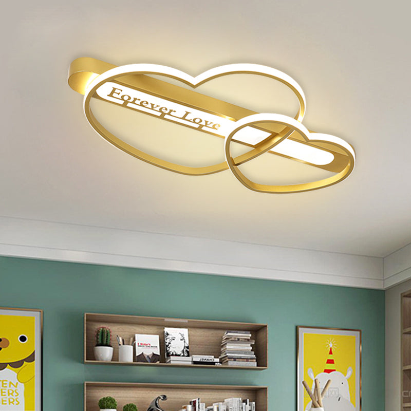Pfeil durch Liebe Schlafzimmer Flush Mount Acryl Macaron Romantische LED-Unterputz Deckenleuchte in Pink/Weiß/Gold