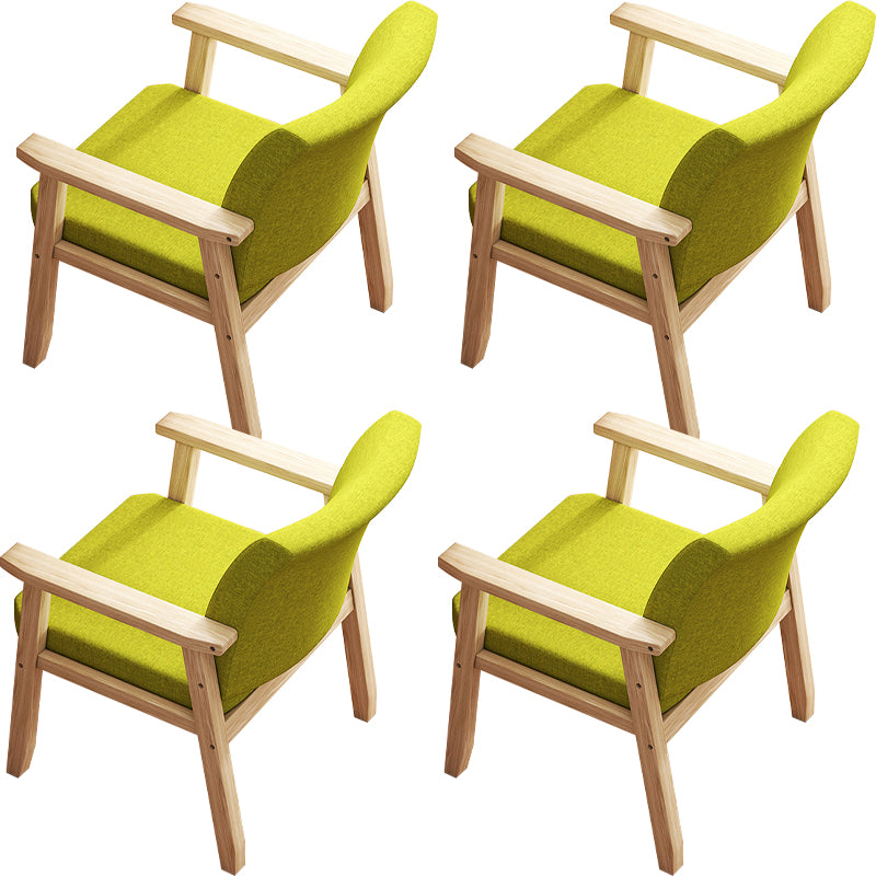 Contemporary Solid Wood Rubber Wood Arm Dining Chair with Upholstered for Home