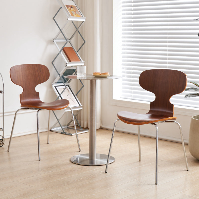 Contemporary Solid Wood Stackable Armless Dining Chair for Home