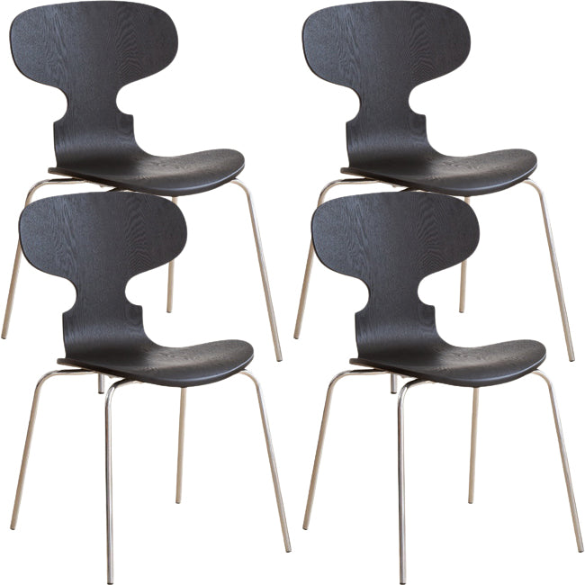 Contemporary Solid Wood Stackable Armless Dining Chair for Home