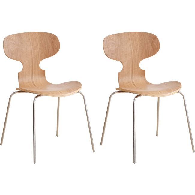 Contemporary Solid Wood Stackable Armless Dining Chair for Home