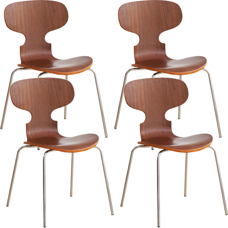 Contemporary Solid Wood Stackable Armless Dining Chair for Home