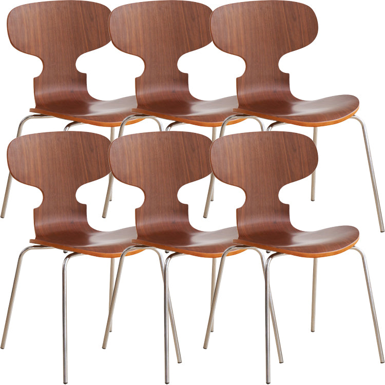 Contemporary Solid Wood Stackable Armless Dining Chair for Home