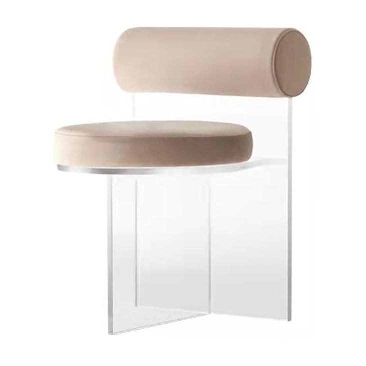 Contemporary Solid Back Dining Chair Acrylic Side Chair for Dining Room