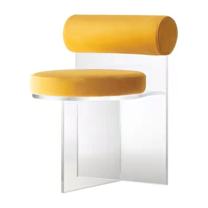 Contemporary Solid Back Dining Chair Acrylic Side Chair for Dining Room