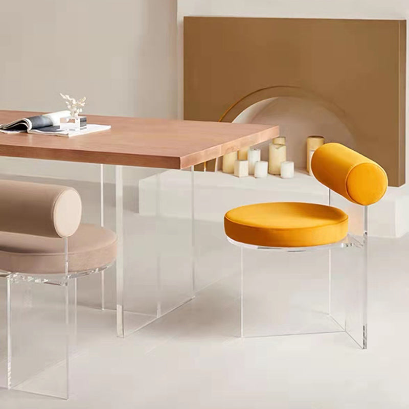 Contemporary Solid Back Dining Chair Acrylic Side Chair for Dining Room