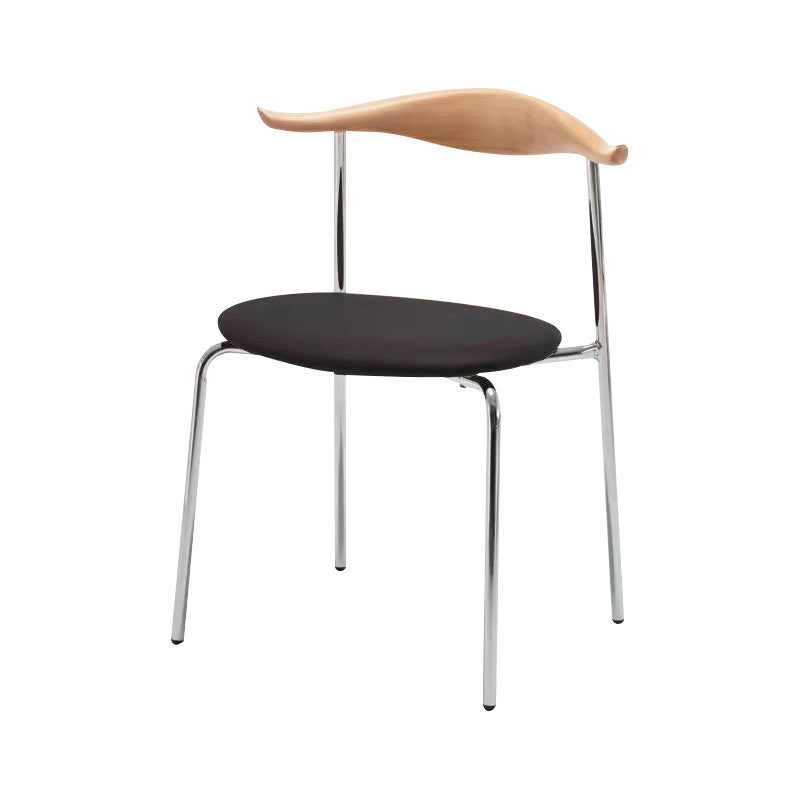Metal Dining Chair Wooden Simplified Side Chair for Dining Room