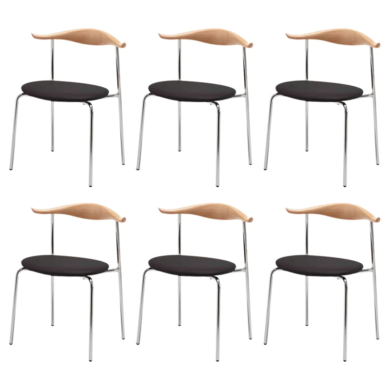 Metal Dining Chair Wooden Simplified Side Chair for Dining Room