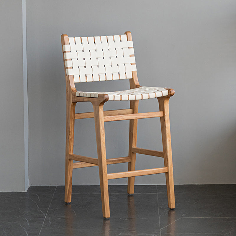 Contemporary 37" Height Solid Wood Backrest Counter High Stool