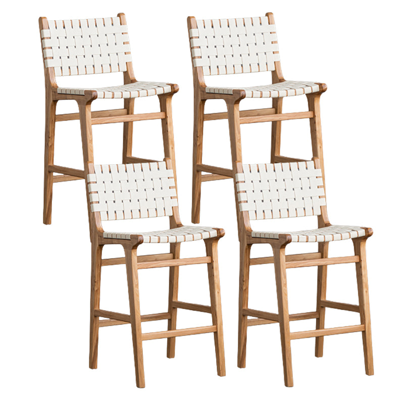 Contemporary 37" Height Solid Wood Backrest Counter High Stool