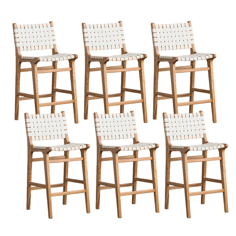 Contemporary 37" Height Solid Wood Backrest Counter High Stool