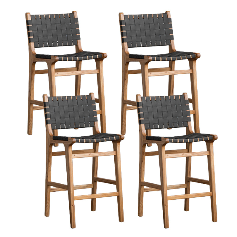 Contemporary 37" Height Solid Wood Backrest Counter High Stool