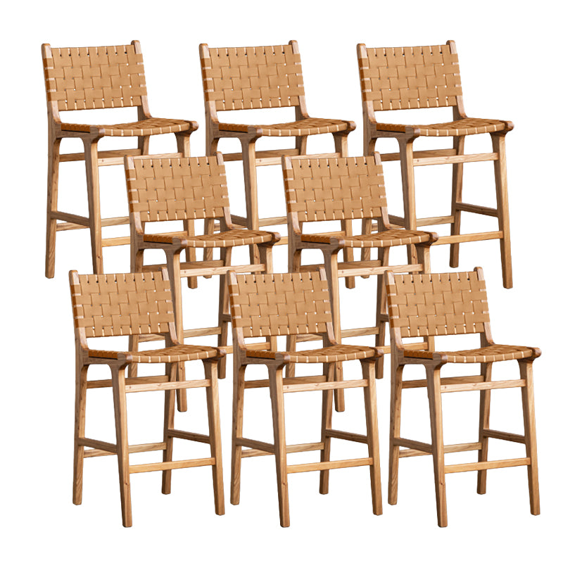 Contemporary 37" Height Solid Wood Backrest Counter High Stool