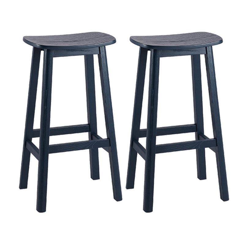 Contemporary 30" Height Solid Wood Backrest Counter High Stool with 4 Legs
