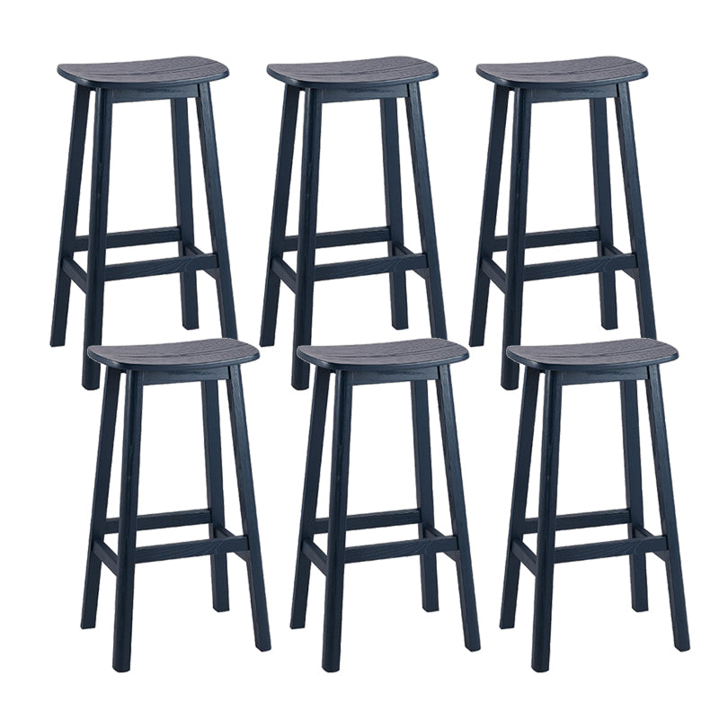 Contemporary 30" Height Solid Wood Backrest Counter High Stool with 4 Legs