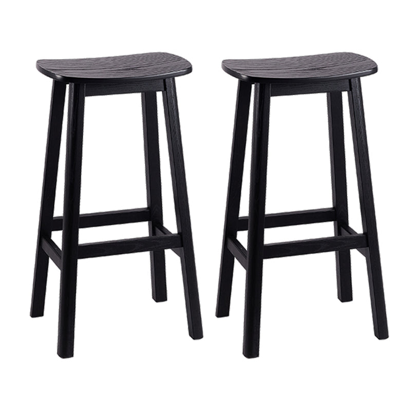 Contemporary 30" Height Solid Wood Backrest Counter High Stool with 4 Legs