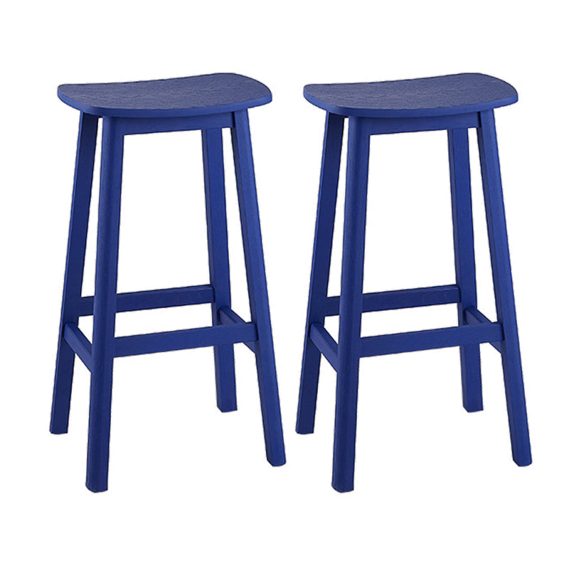 Contemporary 30" Height Solid Wood Backrest Counter High Stool with 4 Legs