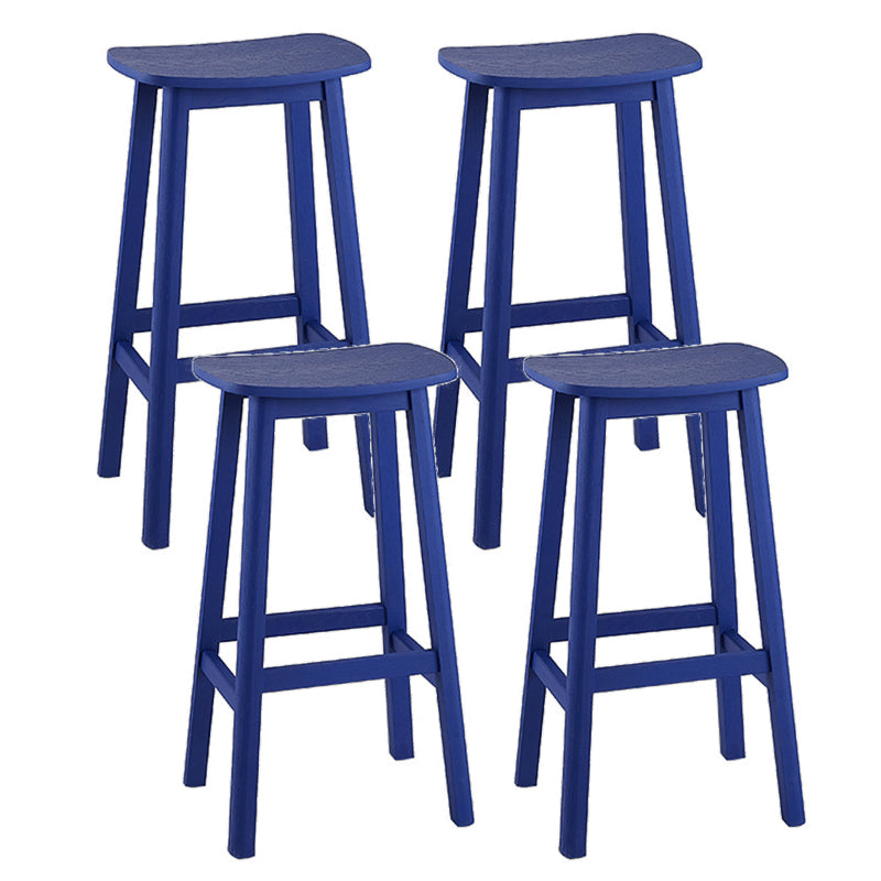 Contemporary 30" Height Solid Wood Backrest Counter High Stool with 4 Legs