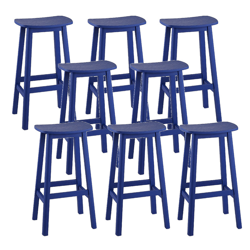 Contemporary 30" Height Solid Wood Backrest Counter High Stool with 4 Legs
