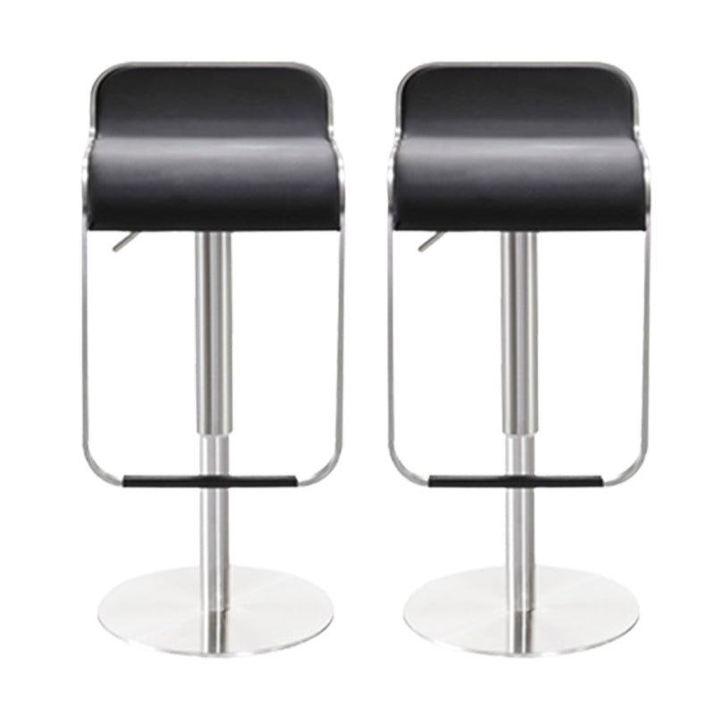 Contemporary Low Back Indoor Armless Bar Stool with Metal Base