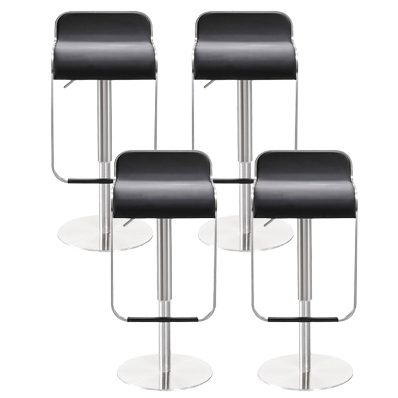 Contemporary Low Back Indoor Armless Bar Stool with Metal Base