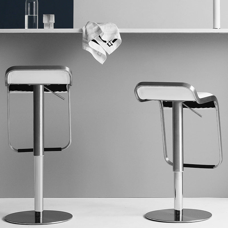 Contemporary Low Back Indoor Armless Bar Stool with Metal Base