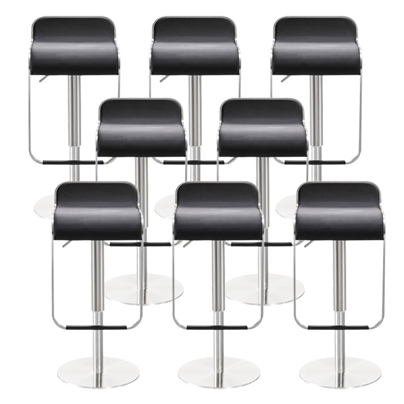 Contemporary Low Back Indoor Armless Bar Stool with Metal Base