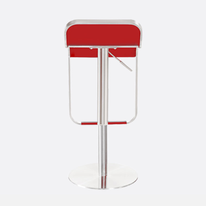 Contemporary Low Back Indoor Armless Bar Stool with Metal Base