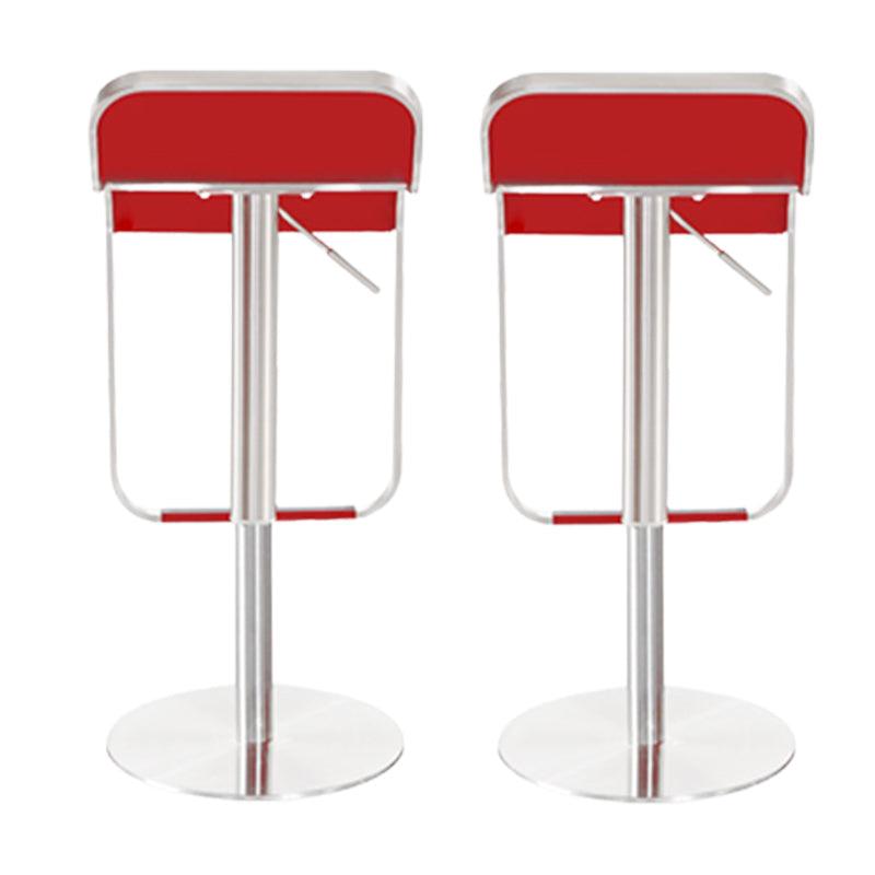 Contemporary Low Back Indoor Armless Bar Stool with Metal Base