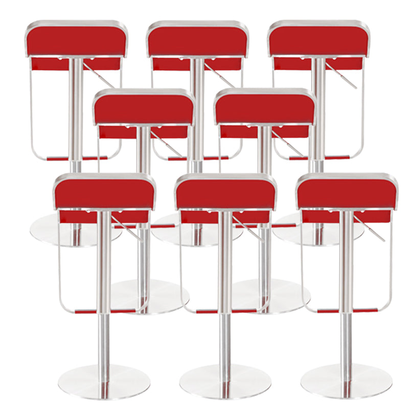 Contemporary Low Back Indoor Armless Bar Stool with Metal Base
