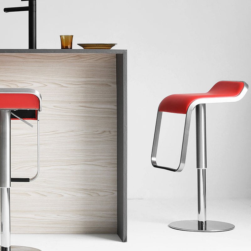 Contemporary Low Back Indoor Armless Bar Stool with Metal Base
