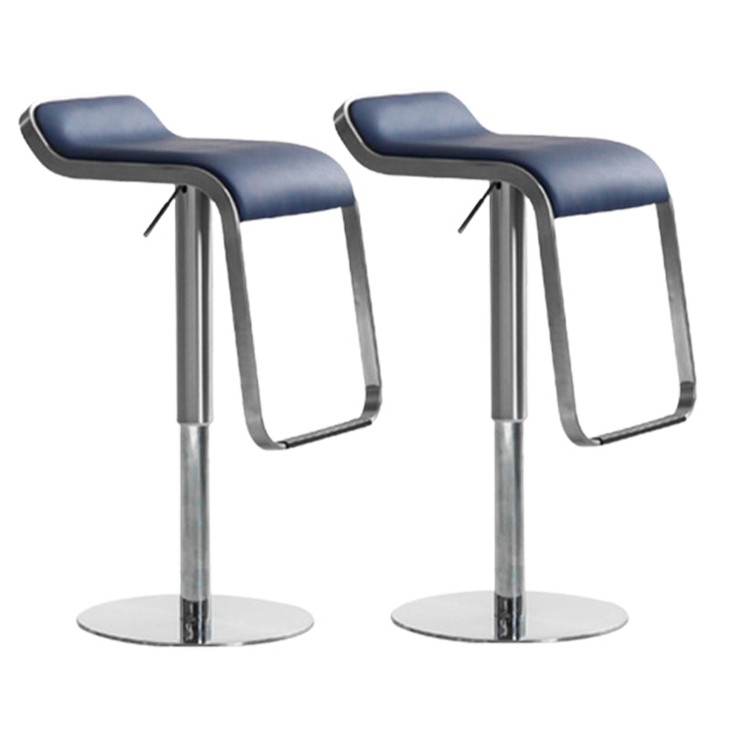 Contemporary Low Back Indoor Armless Bar Stool with Metal Base