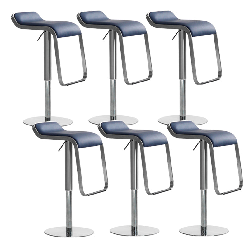 Contemporary Low Back Indoor Armless Bar Stool with Metal Base