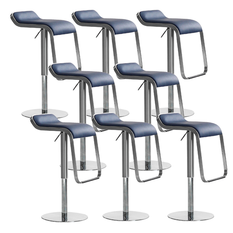 Contemporary Low Back Indoor Armless Bar Stool with Metal Base