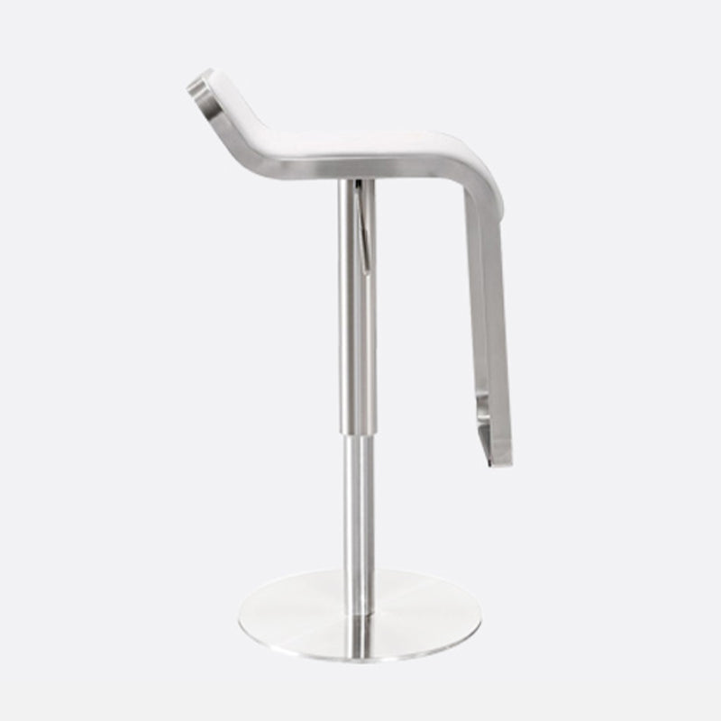 Contemporary Low Back Indoor Armless Bar Stool with Metal Base