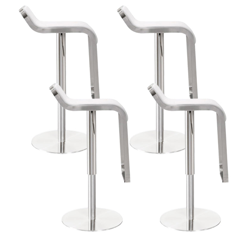 Contemporary Low Back Indoor Armless Bar Stool with Metal Base