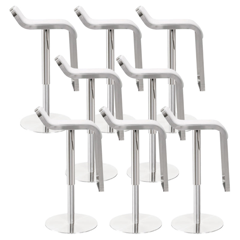 Contemporary Low Back Indoor Armless Bar Stool with Metal Base