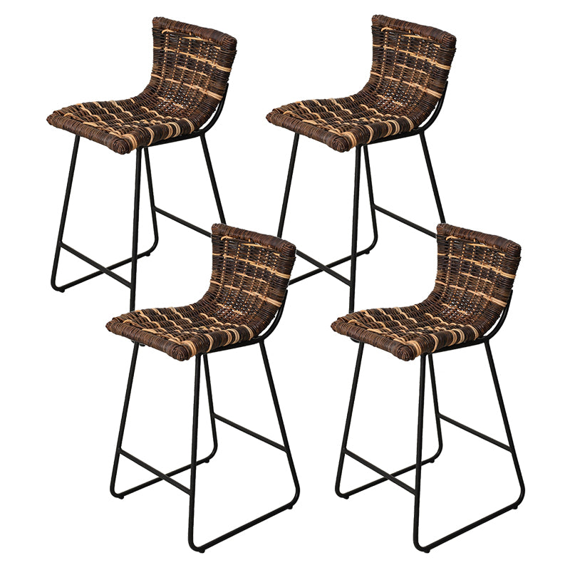 Industrial Low Back Indoor Armless Bar Stool with Metal Base