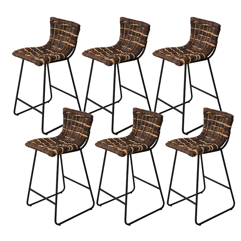 Industrial Low Back Indoor Armless Bar Stool with Metal Base