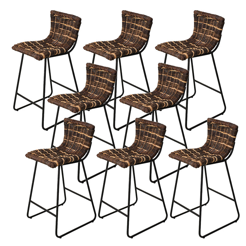 Industrial Low Back Indoor Armless Bar Stool with Metal Base