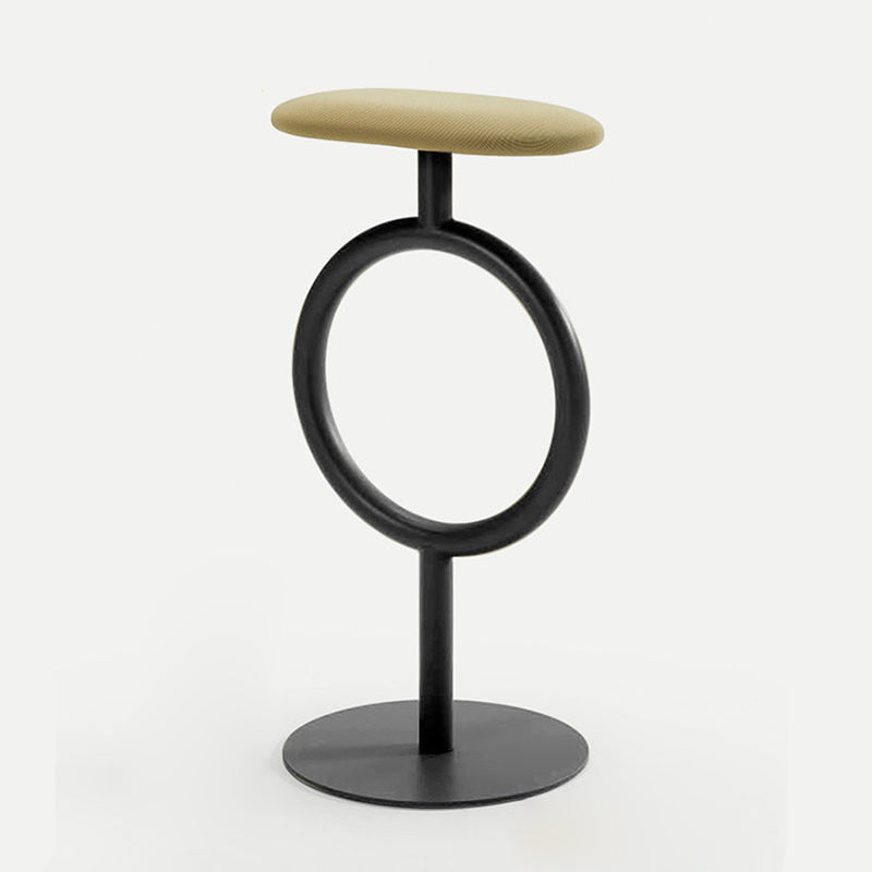 Industrial Low Back Indoor Armless Indoor Bar Stool with Metal Base