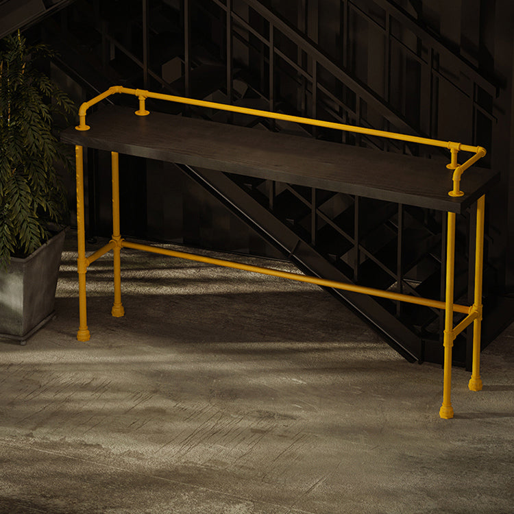 Wood and Metal Bar Stool and Table Set 1/3/4/5/6 Pieces Rectangular