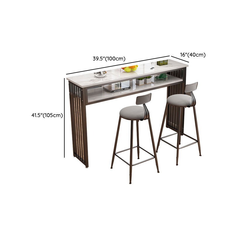 3 Pieces Table and Stool Set Modern Rectangular for Dining Room