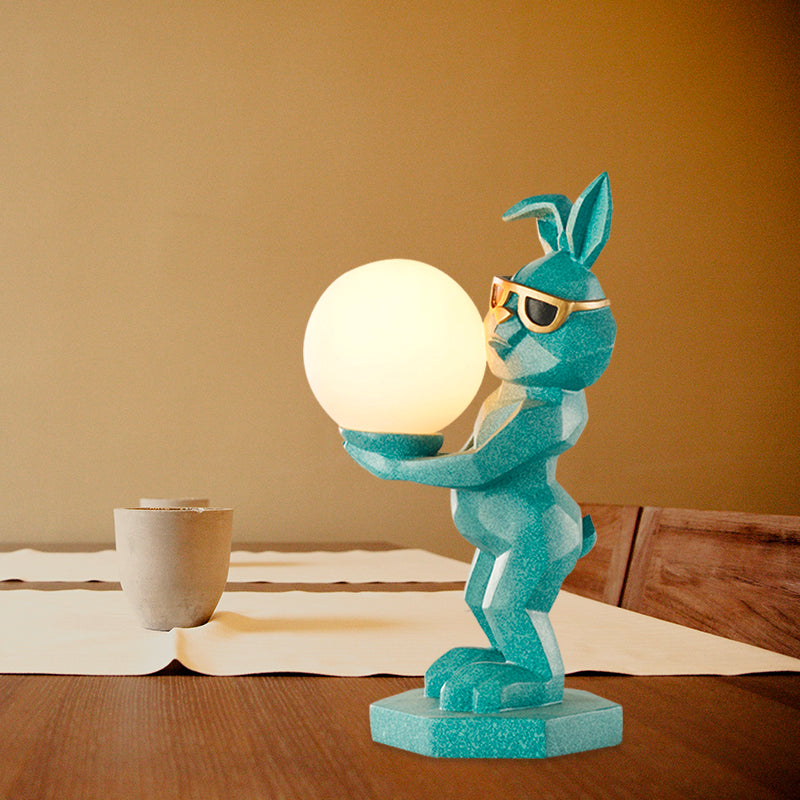 Lámpara de mesa de dormitorio LED de resina LED de alta noche de dibujos animados/conejo/unicornio